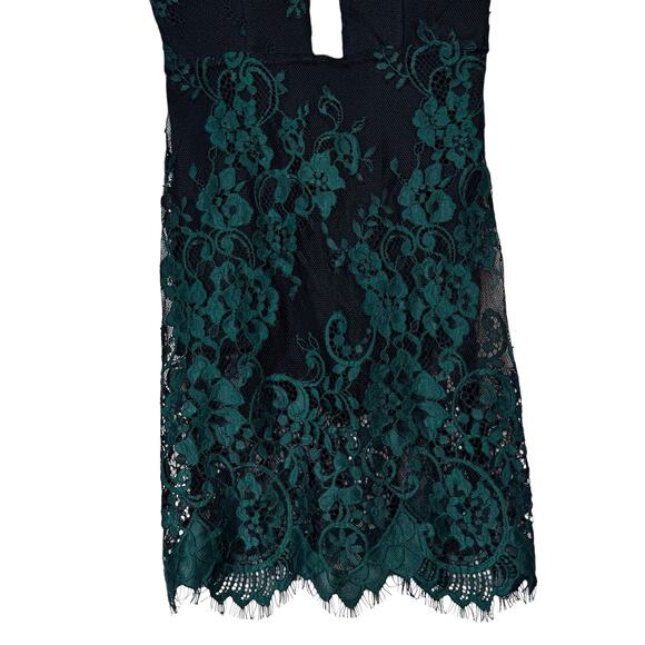 bebe Lace Dress Romper Emerald Black NEW "Cooper" size 00 - Picture 5 of 9
